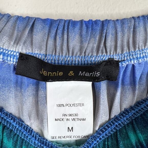 Jennie & Marlis maxi skirt M rainbow stripe pleated elastic waist maxi full boho - Picture 6 of 7